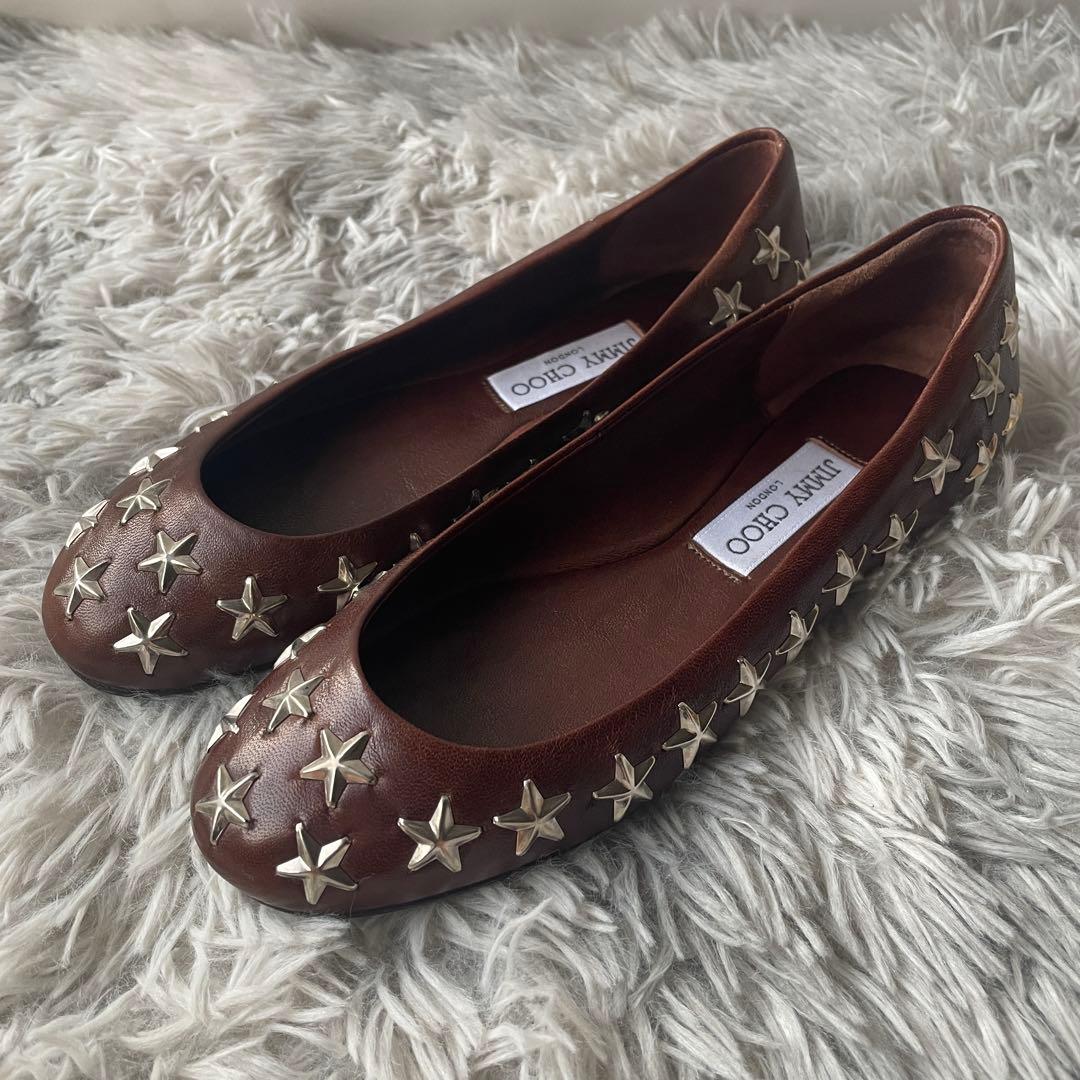 【未使用級】ジミーチュウ パンプス スタッズ ブラウン