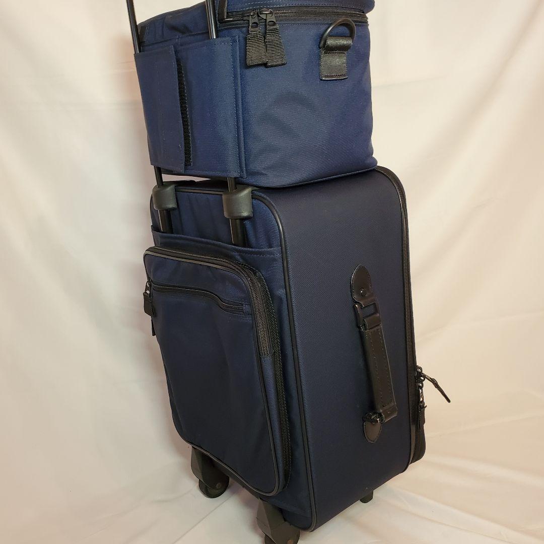 agnes b. ネイビー キャリーケース　鍵付き　サザビー　ポーチ付き