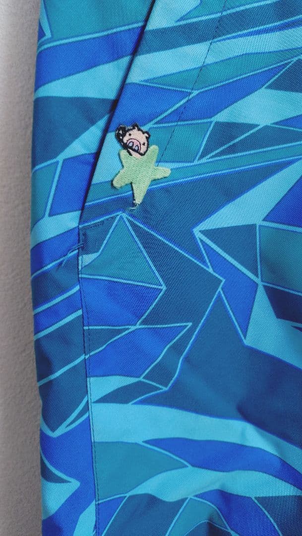 DESCENTE グリーン/ブルー スキーウェア/パンツセット ユニセックス S