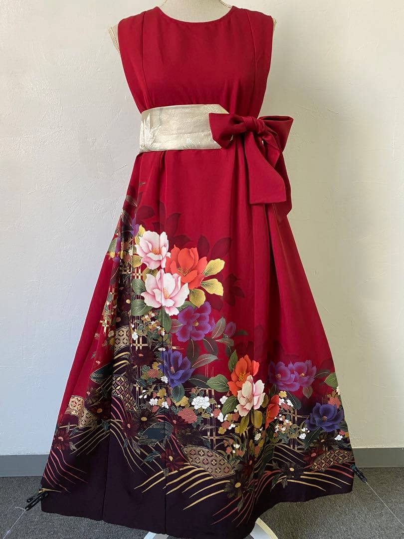 3203 着物　リメイク　ドレス　ワンピース