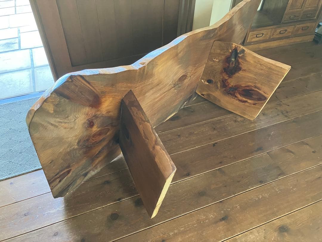 センターテーブル リビングテーブル ローテーブル 自然形状 ブラウン パイン材