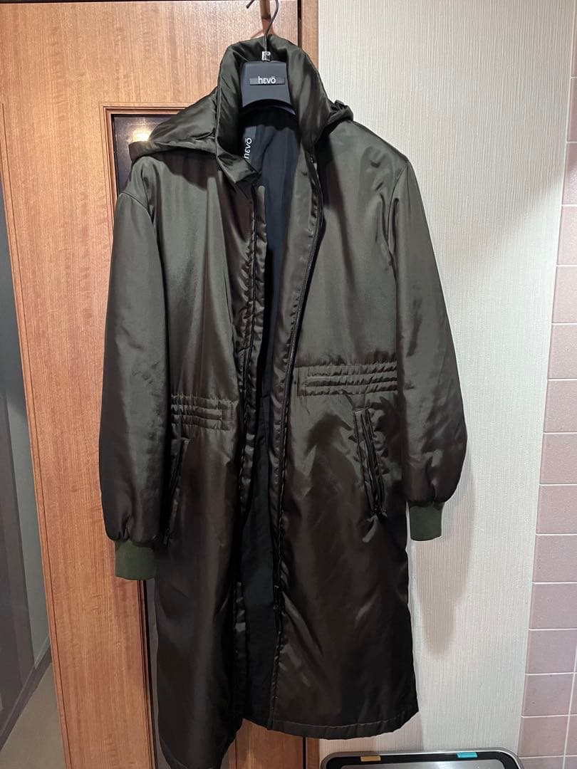 hevo イーヴォ フード付き　コート　ナイロン　カーキ　オリーブ