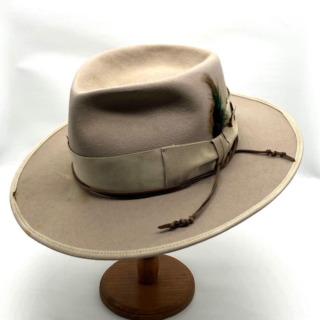 STETSON 60cm HAT ビンテージ　ステットソン　サンド