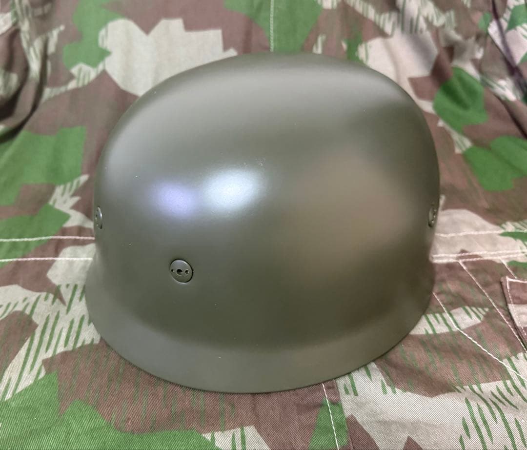 ❷WWⅡ ドイツ軍 M38型降下猟兵ヘルメット（レプリカ）グレー★緑の悪魔