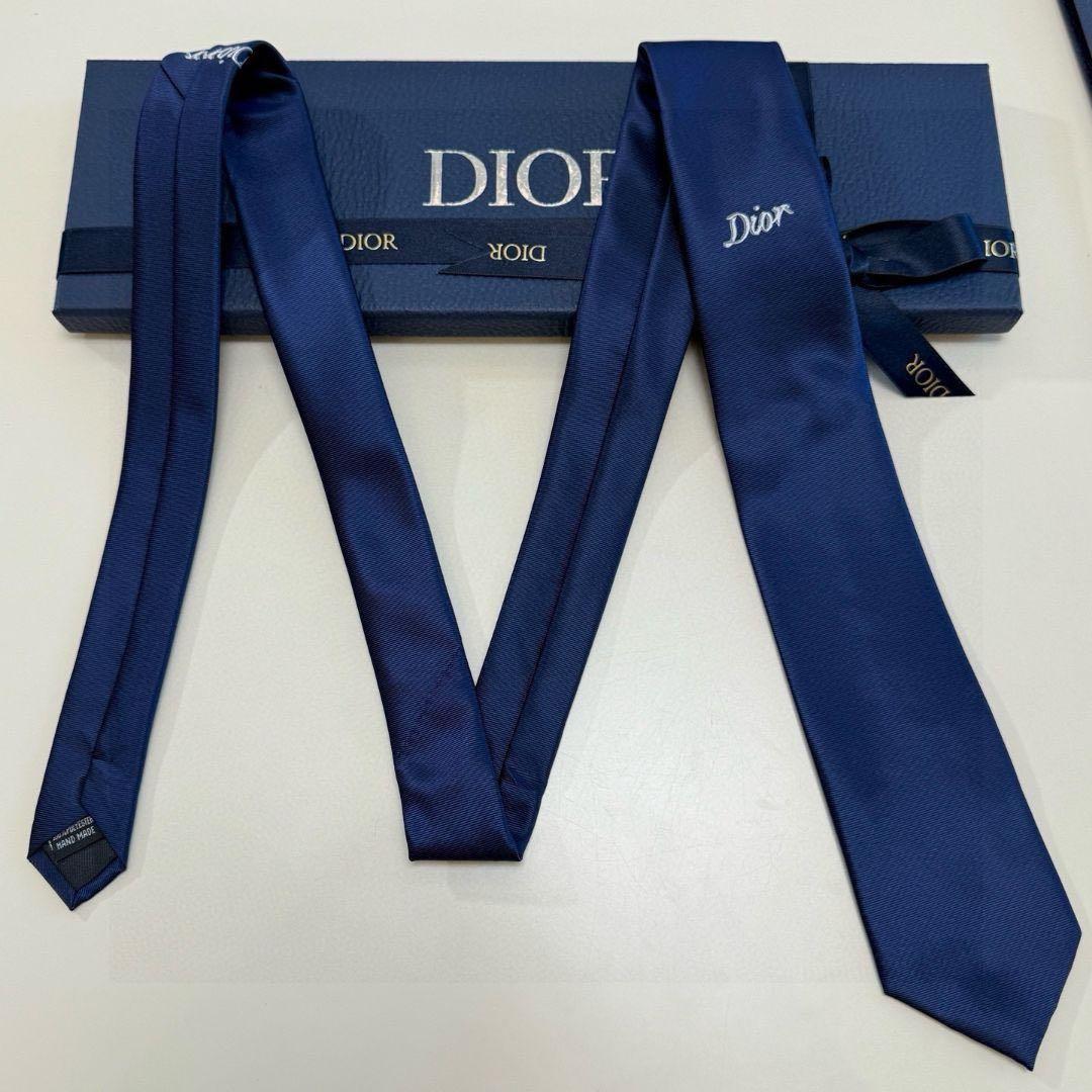 Dior ネイビー シルク ネクタイ