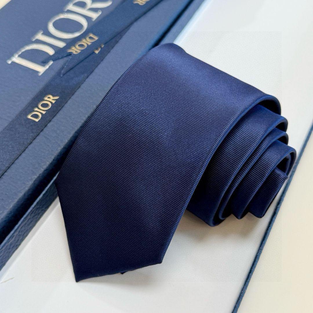 Dior ネイビー シルク ネクタイ