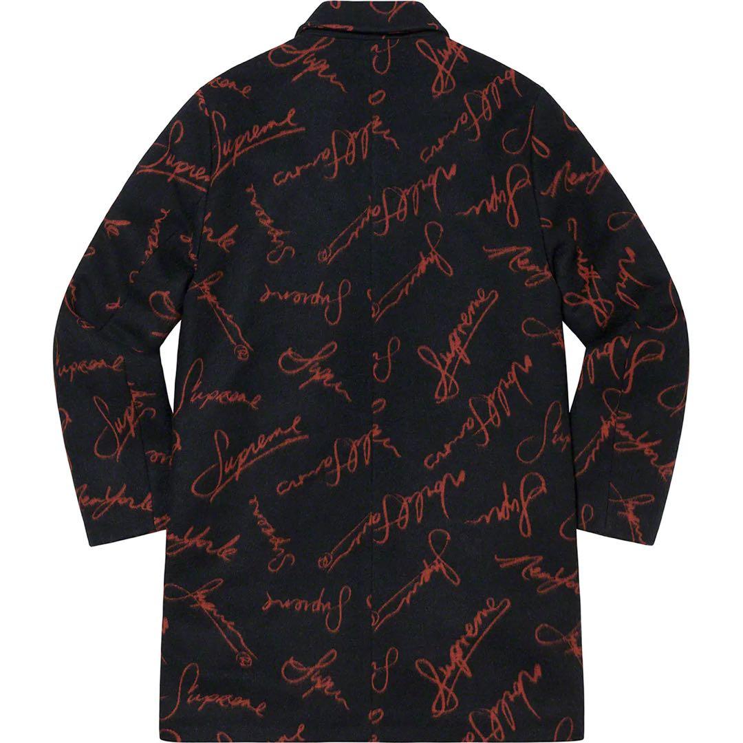 ブ*ル様 Supreme Script Logos Wool Overcoat