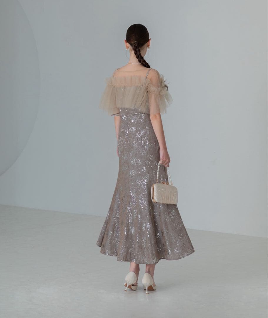 LEJA チュールフリルボレロペイントマーメイドワンピースドレス Sサイズ