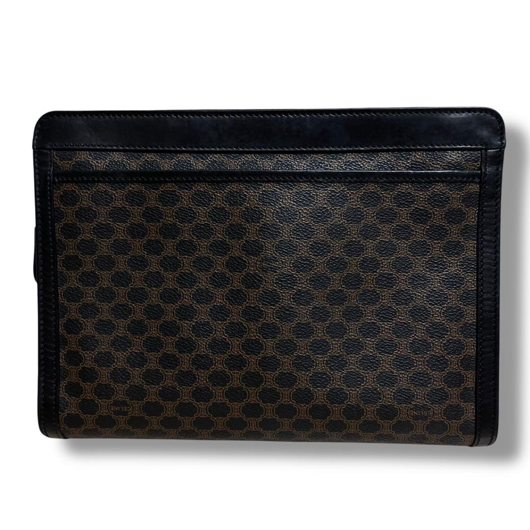 CELINE クラッチバッグ 黒 ブラック マカダム レザー セリーヌ