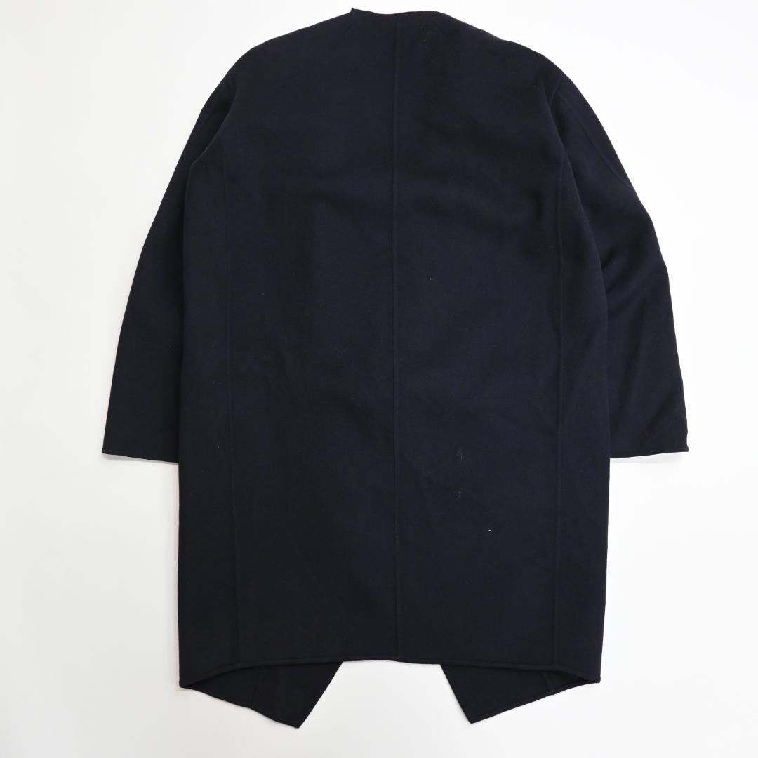■ 48300★冬 CELINE セリーヌ ノーカラーコート ダークネイビー”