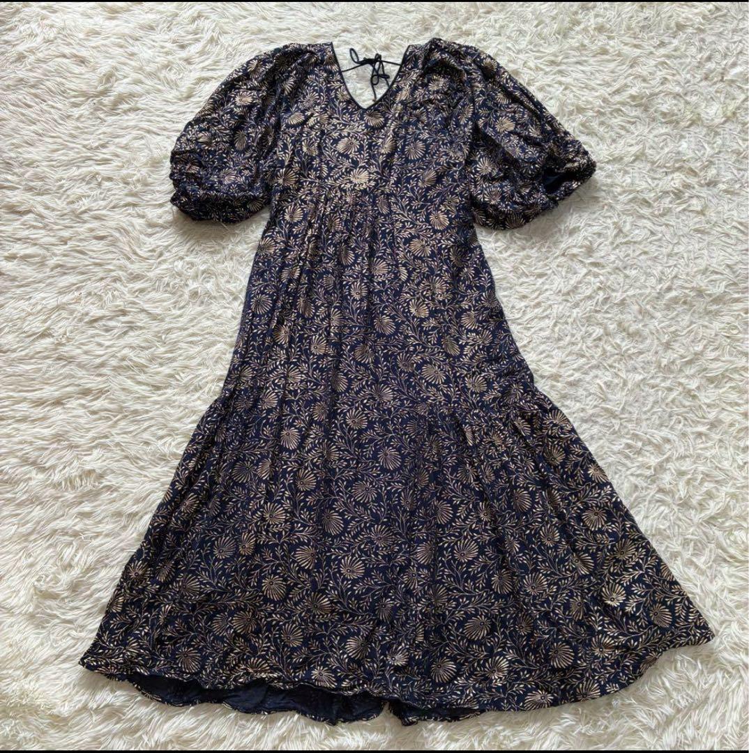 ヌキテパ　 コットンボイルフラワープリントワンピース　23ss