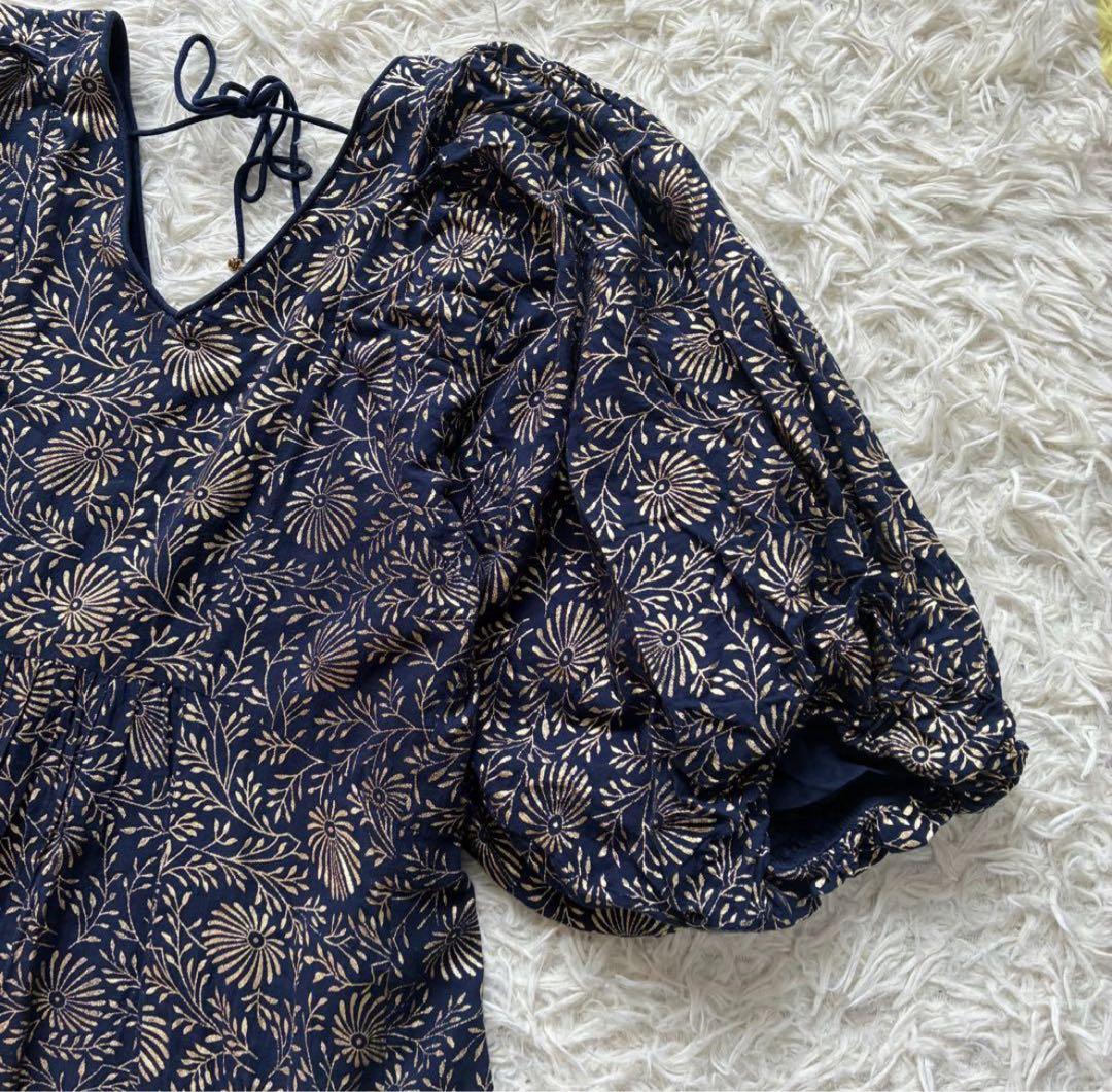 ヌキテパ　 コットンボイルフラワープリントワンピース　23ss