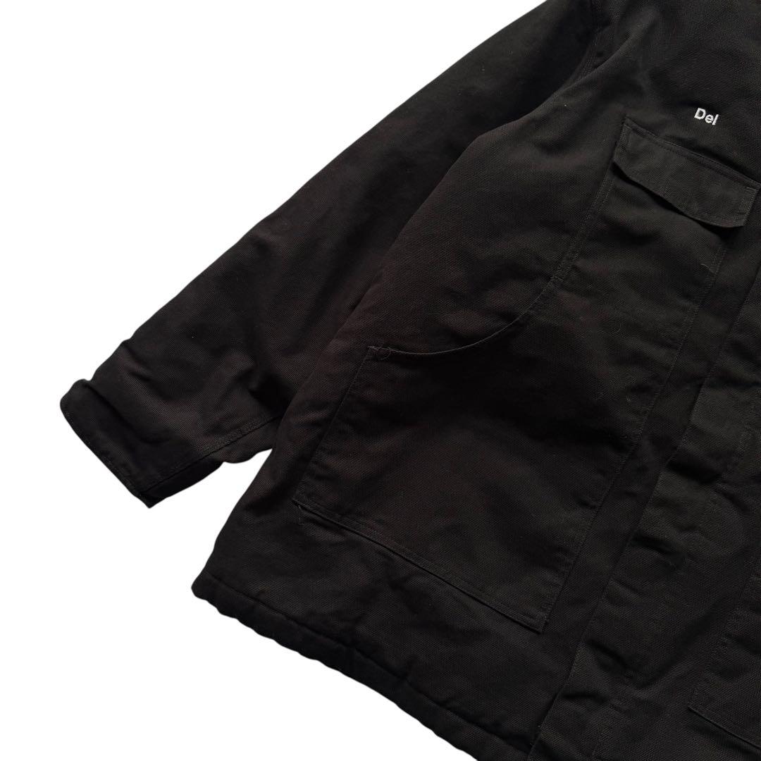 ダックチョアコート 企業ロゴ 黒 ビンテージ ワークジャケット カバーオール