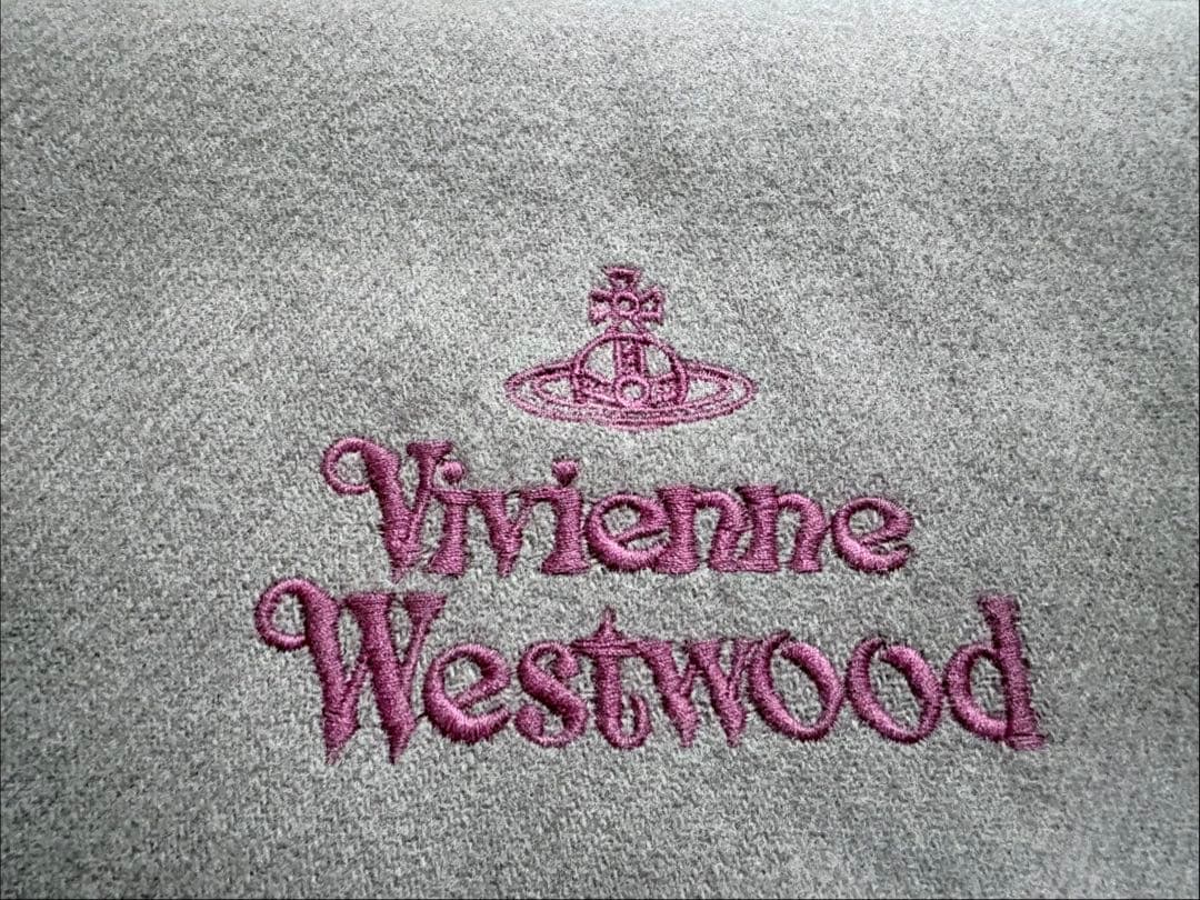 新品Vivienne Westwood ウールマフラー　ブラウンパープル