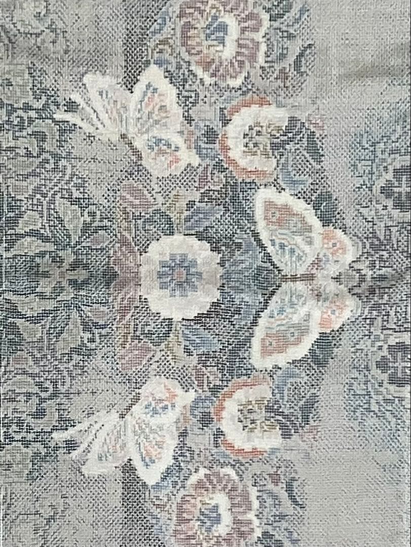 都喜ヱ門 本場大島紬 総絣 小紋 蝶文 花文 華文 美品 イ6625