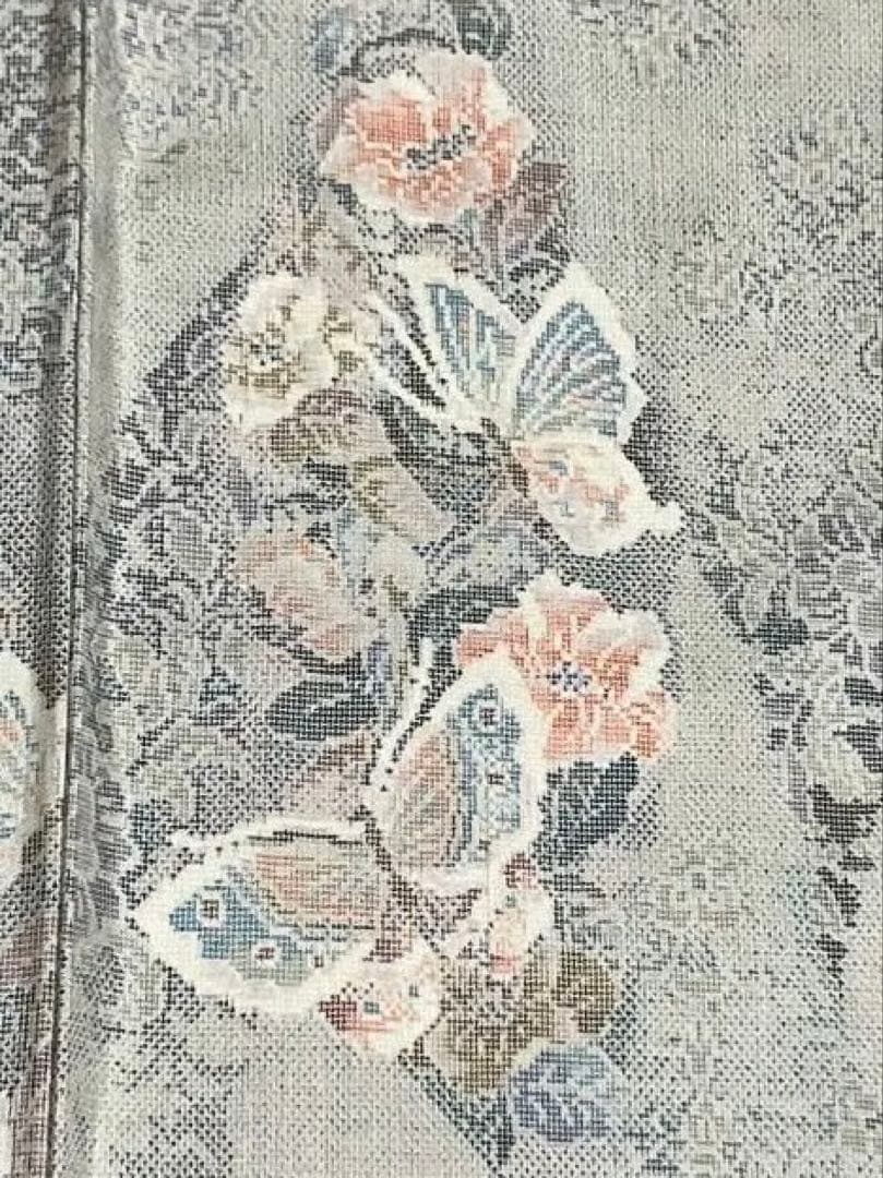 都喜ヱ門 本場大島紬 総絣 小紋 蝶文 花文 華文 美品 イ6625