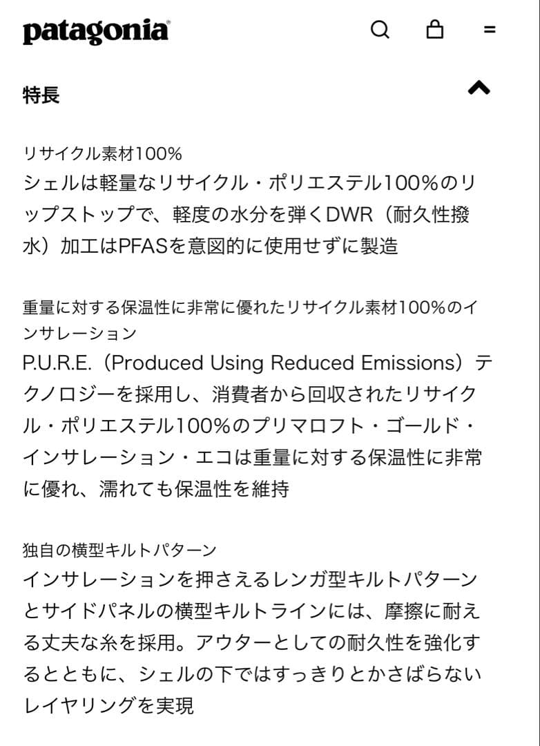 Patagonia メンズ ナノ パフ ベスト M ブラック