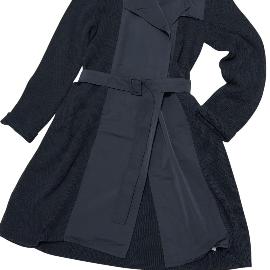 マックスマーラ　カシミア混　ロングコート　カーディガン　ベルト付き　異素材