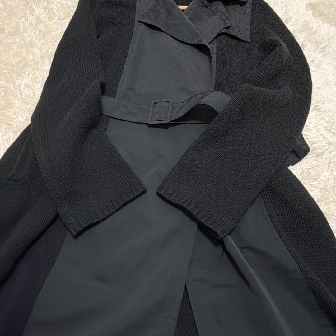 マックスマーラ　カシミア混　ロングコート　カーディガン　ベルト付き　異素材