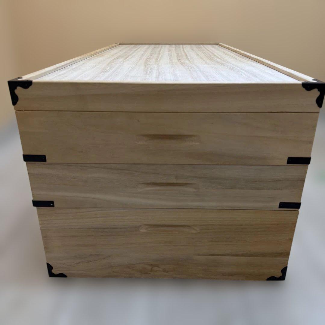 桐 衣装ケース 着物入れ 3段 深型1段 浅型2段 蓋付