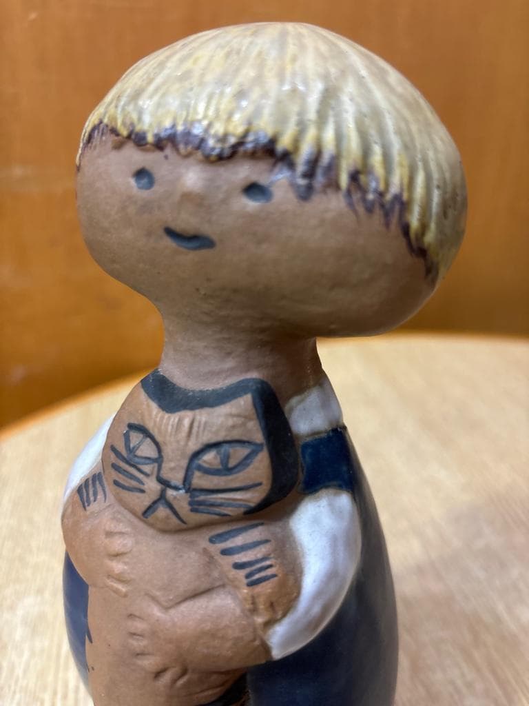 希少 Lisa Larson リサラーソン UNGAR Pelle 少年と猫