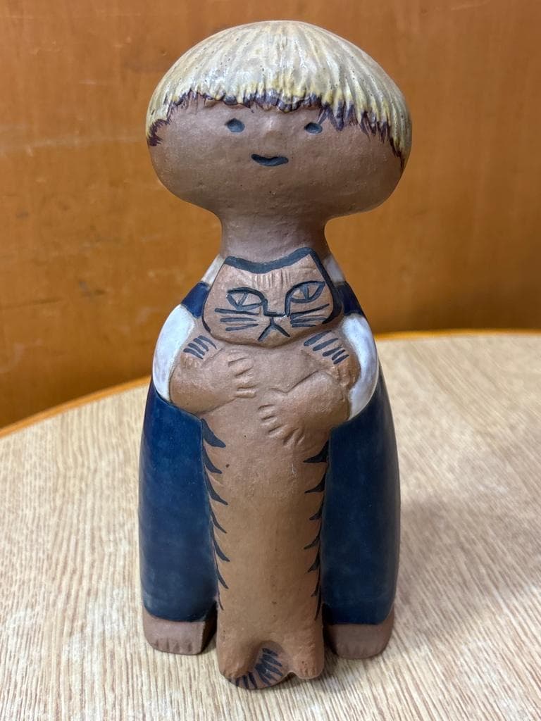 希少 Lisa Larson リサラーソン UNGAR Pelle 少年と猫