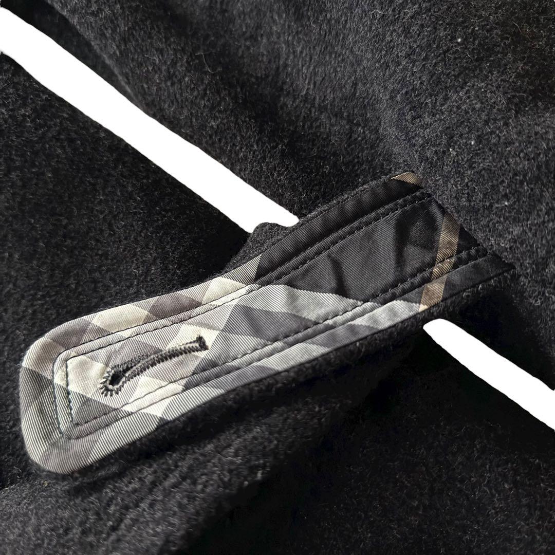 バーバリー モヘヤ混 ロングコート ダブルボタン フレア Aライン 黒 40