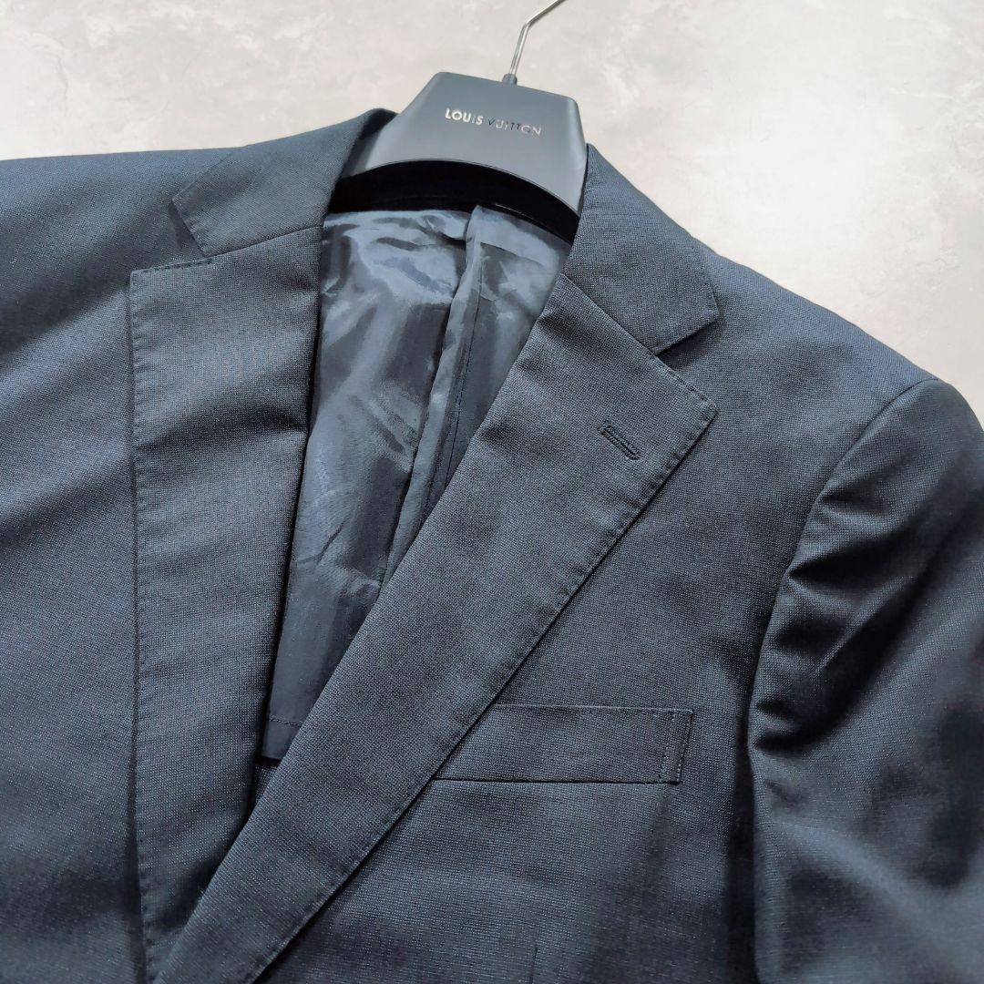 【極美品】ゼニア×ミツミネ　高級　イタリア製生地　ネイビー　L　春スーツ　式典