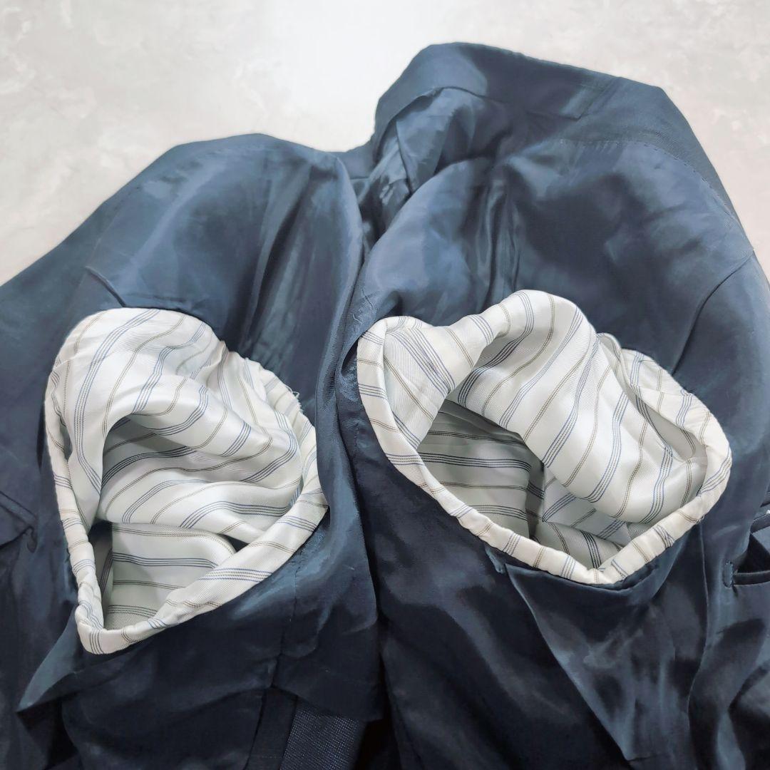 【極美品】ゼニア×ミツミネ　高級　イタリア製生地　ネイビー　L　春スーツ　式典