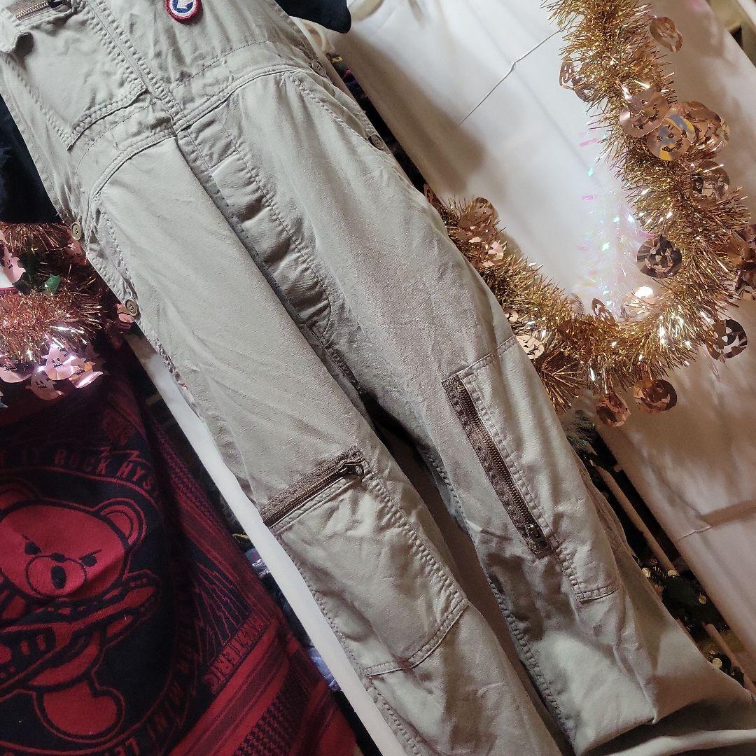 希少人気ヒステリックグラマーヒスワッペンベージュオーバーオール