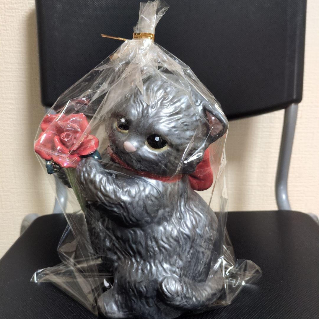 梅酒が入った置物　　マンチカン　ウィズブーケ　ブラックスモーク　正規品　箱無し