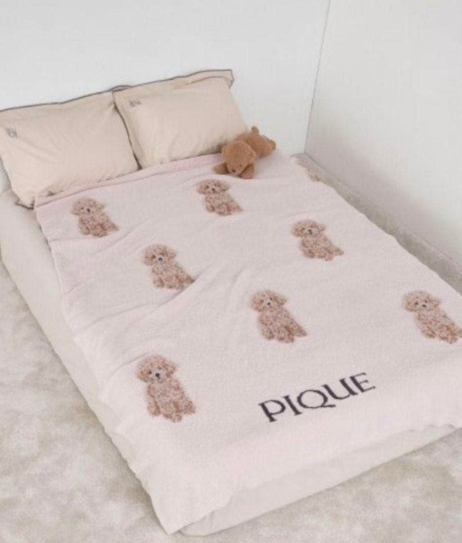 新品未開封 ジェラートピケ トイプードル ジャガードマルチカバー