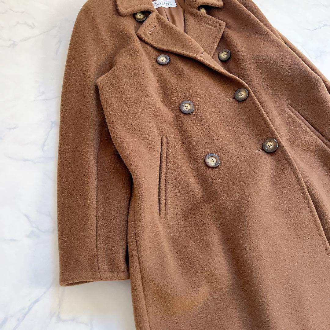 美品 マックスマーラ ダブルブレスト アイコンコート 白タグ カシミヤ