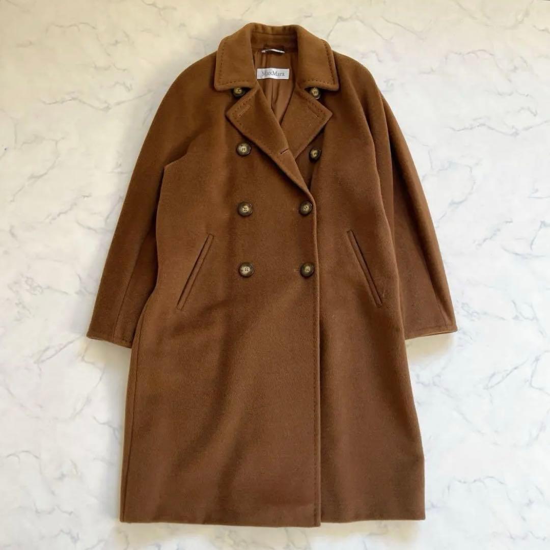 美品 マックスマーラ ダブルブレスト アイコンコート 白タグ カシミヤ