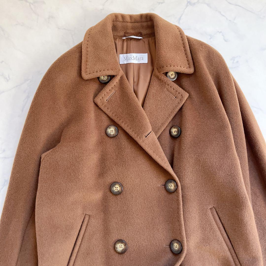 美品 マックスマーラ ダブルブレスト アイコンコート 白タグ カシミヤ