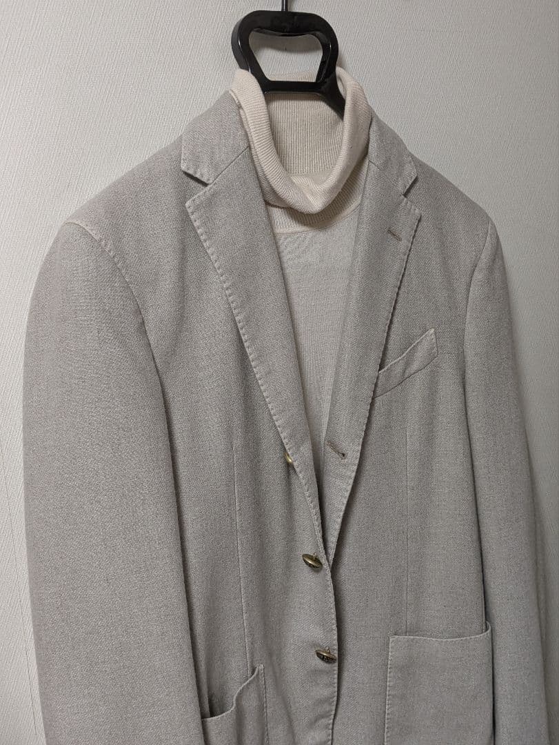 ラルディーニ メンズテーラードジャケット 48 ベージュ 本切羽 メタルボタン