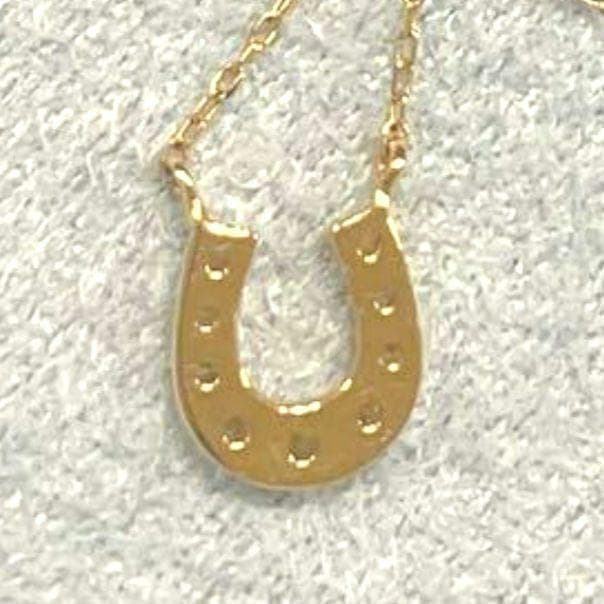 エテ K10YG ホースシュー パヴェ ネックレス