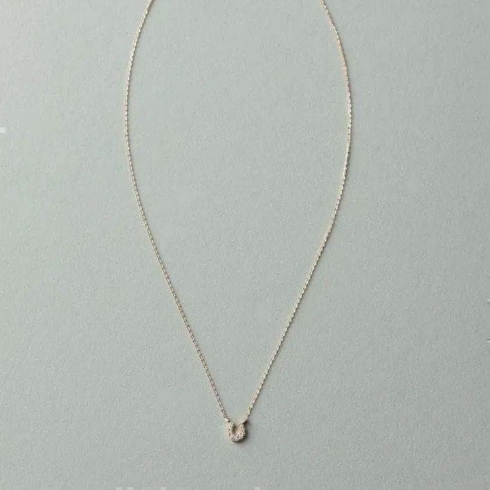 エテ K10YG ホースシュー パヴェ ネックレス