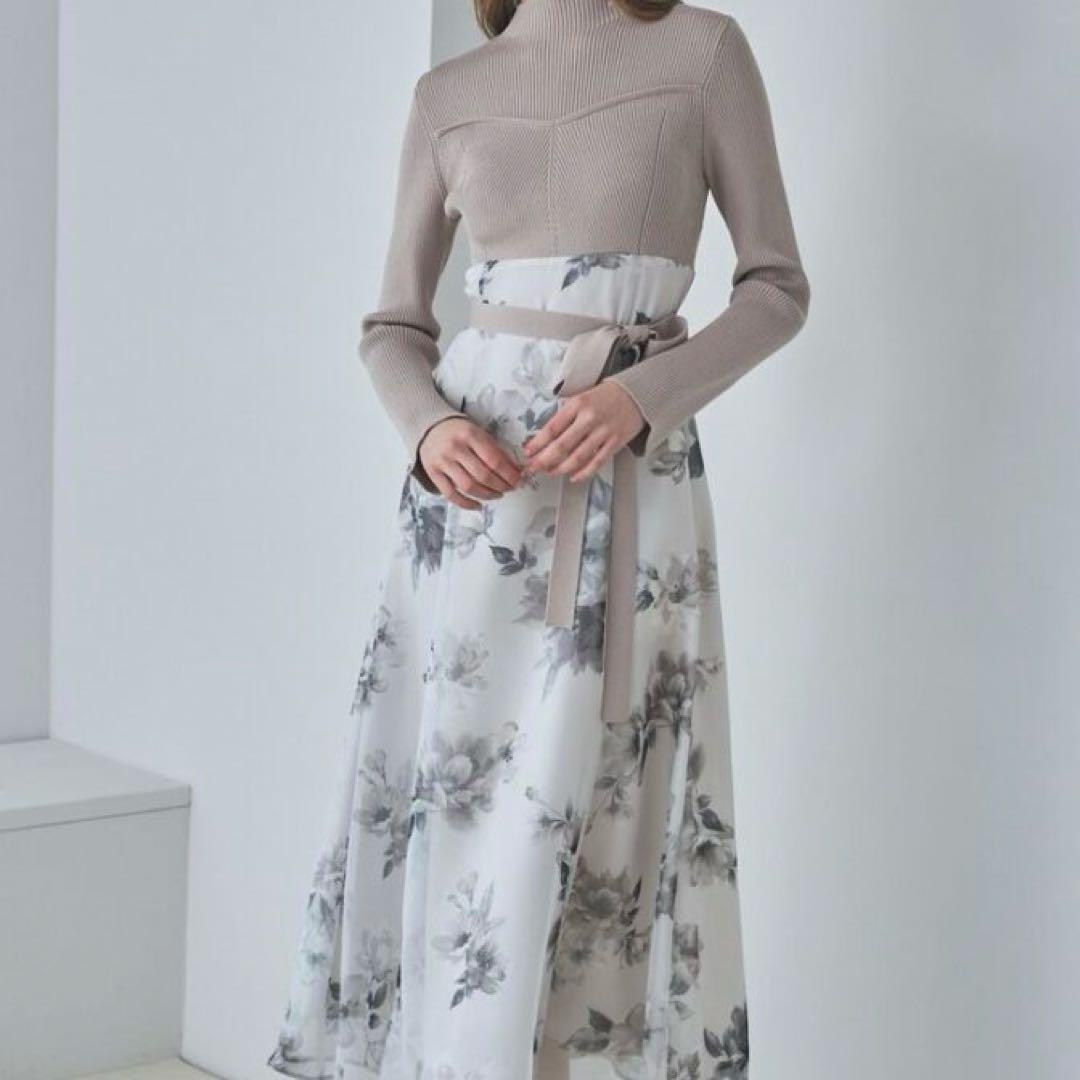 【極美品】マーキュリーデュオ　フラワードッキングロングスリーブワンピース　極美品