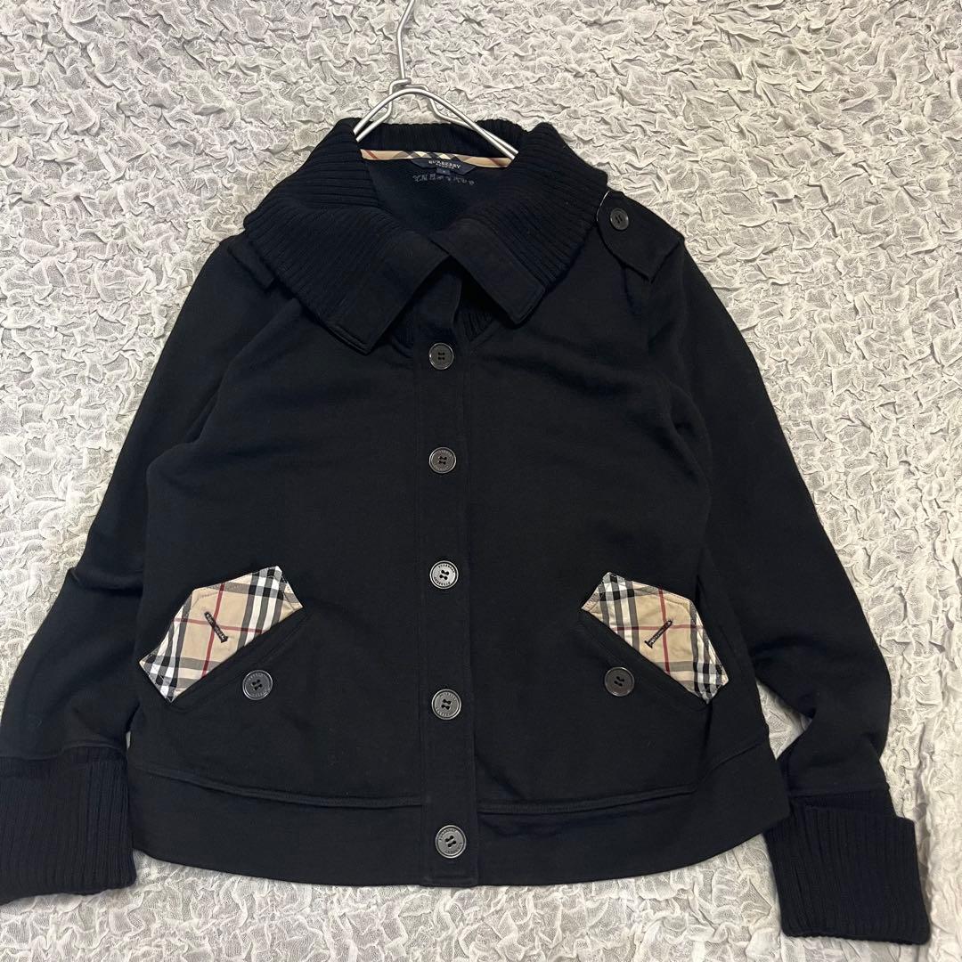 BURBERRY バーバリーロンドン スウェット ブルゾン 黒 ジャケット