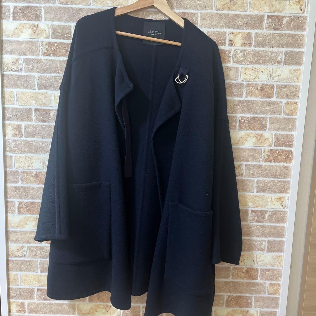 16FW アンユーズド カラーレスコート　ネイビー