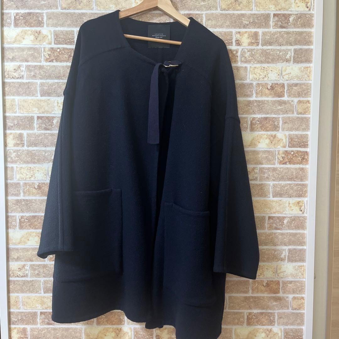 16FW アンユーズド カラーレスコート　ネイビー