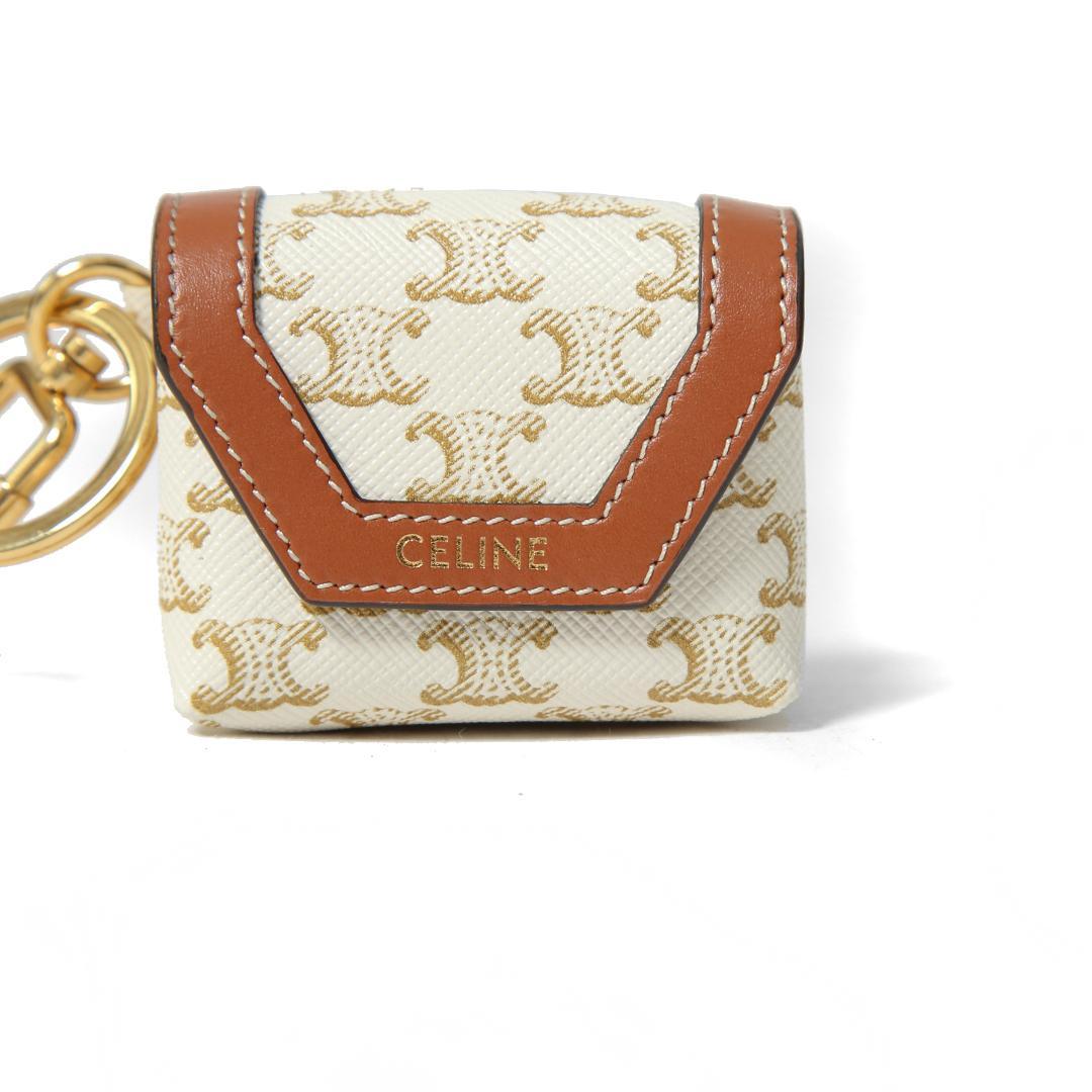 CELINE ミニ バーティカル カバ トリオンフ キャンバス エアポッズケース