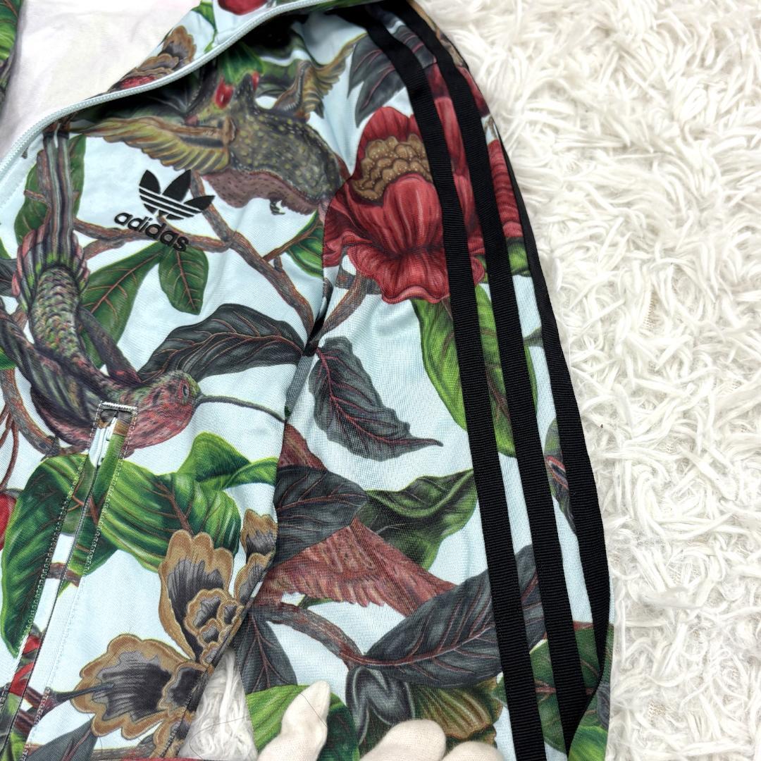 【希少】adidas FARM　花鳥柄セットアップ　M　刺繍ロゴ バックプリント