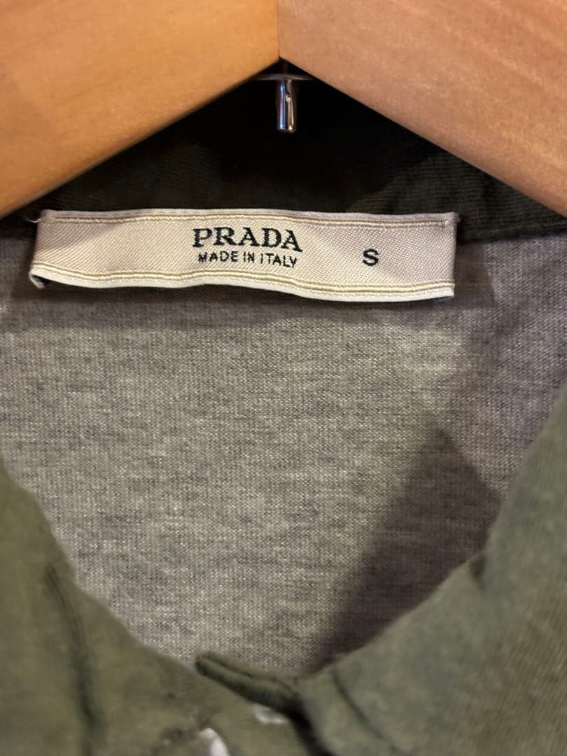 #プラダ#PRADA#レディース#半袖ポロシャツ#グレー#Sサイズ#三角マーク