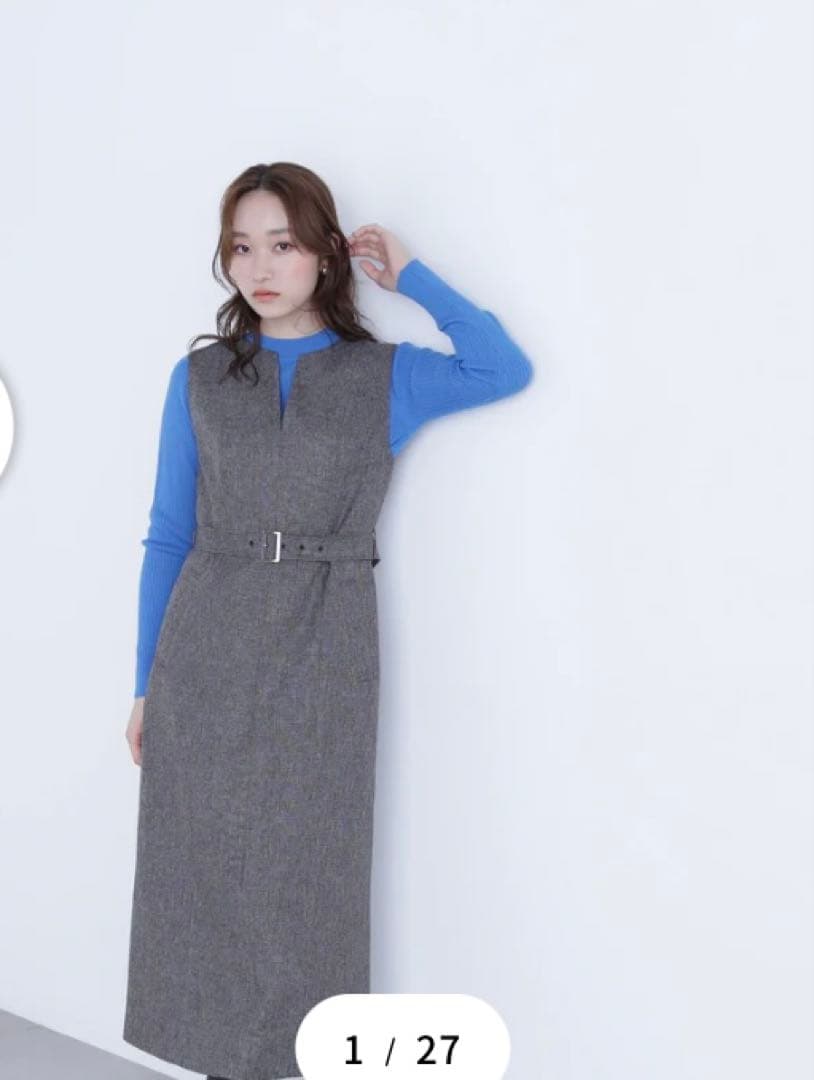 新品未使用✨ナチュラルビューティーベーシックキーネック✨ベルテッドジャンスカ