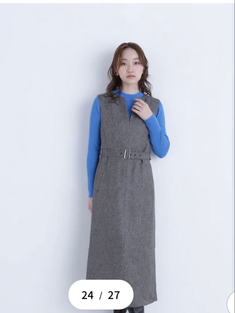 新品未使用✨ナチュラルビューティーベーシックキーネック✨ベルテッドジャンスカ