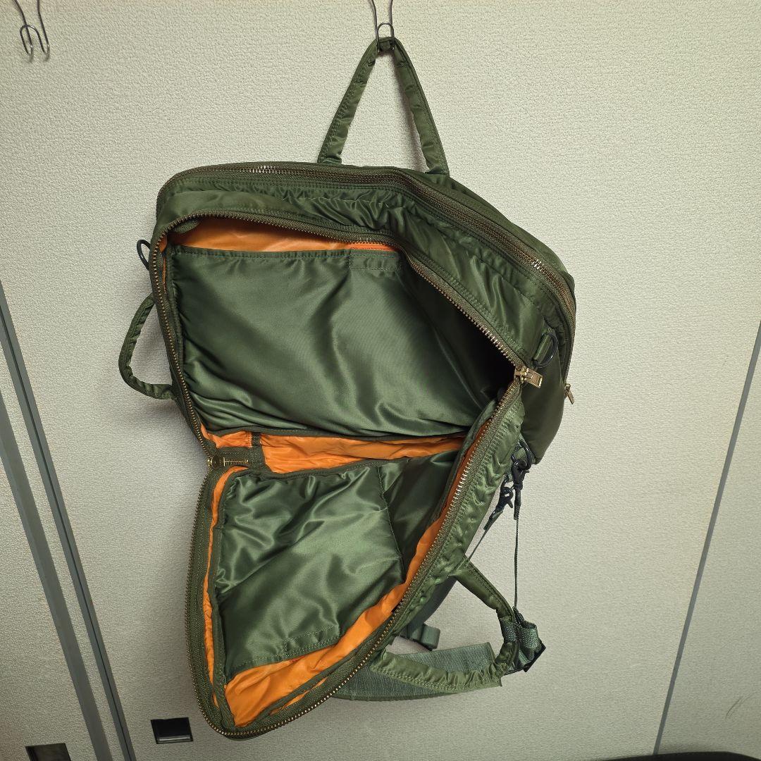 希少PORTER 3way 2層 ショルダー リュック セージグリーン　タンカー