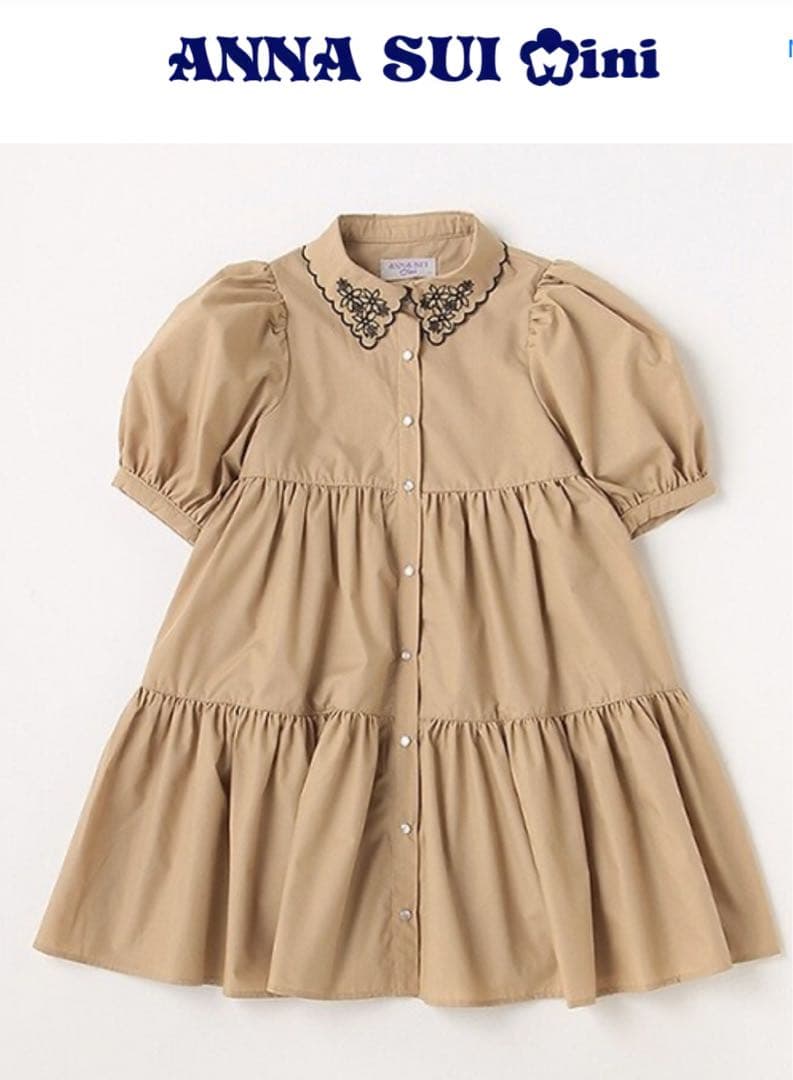新品　アナスイミニ　衿スカラティアードワンピース　140