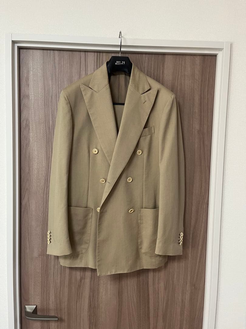 デペトリロ ダブルスーツ ウール×コットン ベージュ系 春夏